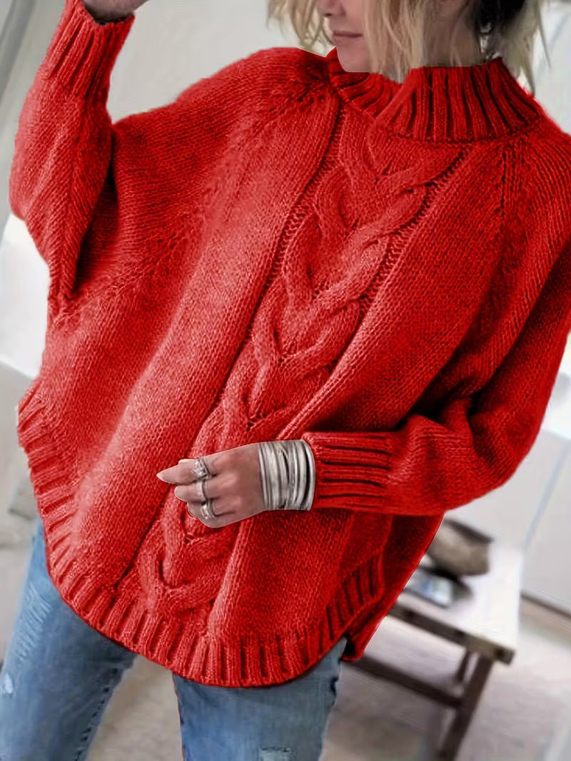 Yara – Chunky Cable Knit Turtleneck Sweater