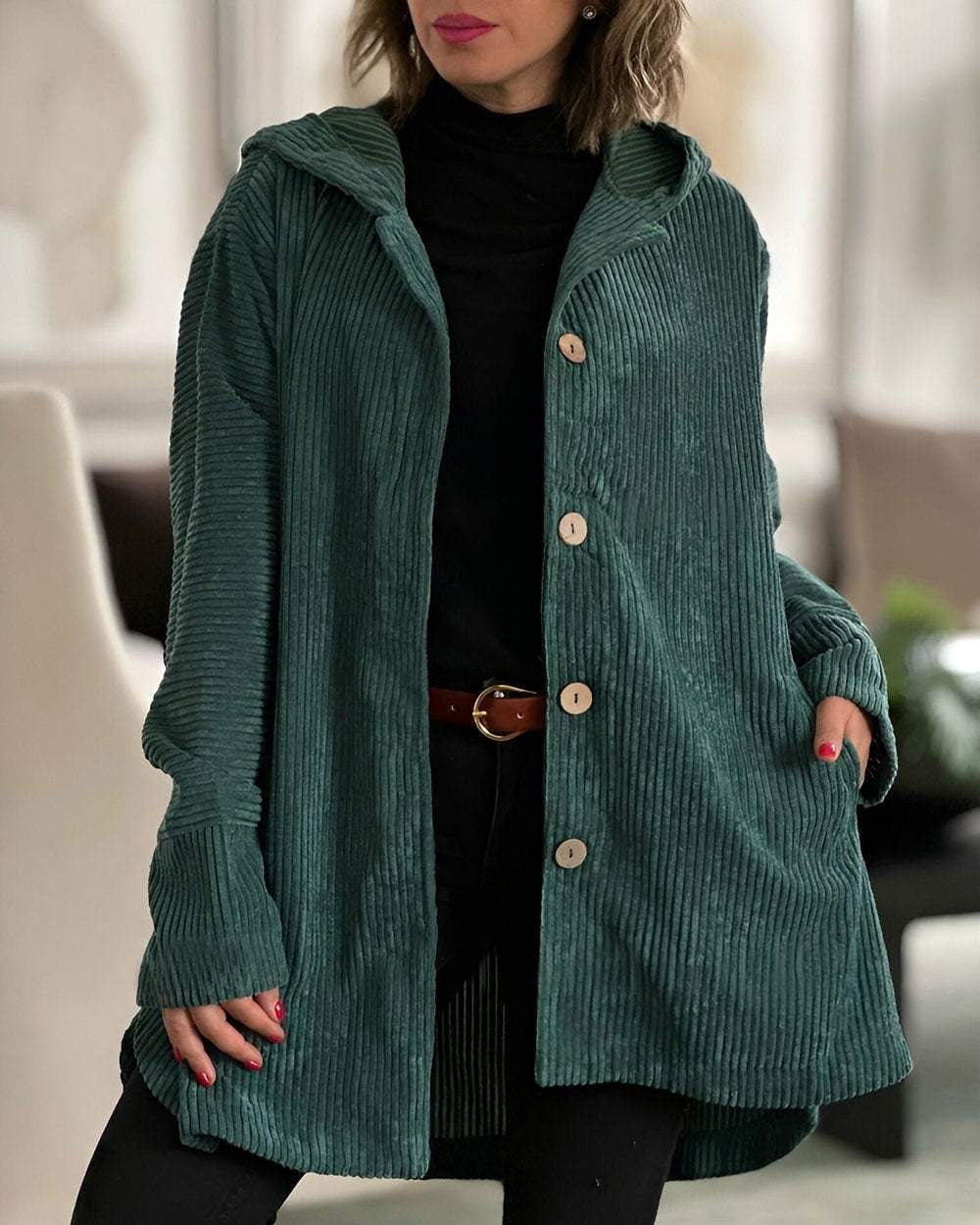 The Canadiva™ Corduroy Coat – Soft, Warm & Effortlessly Chic