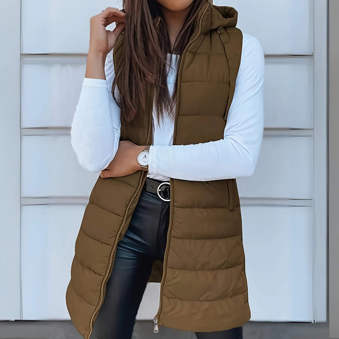 Romee | Casual Long Hooded Puffer Vest
