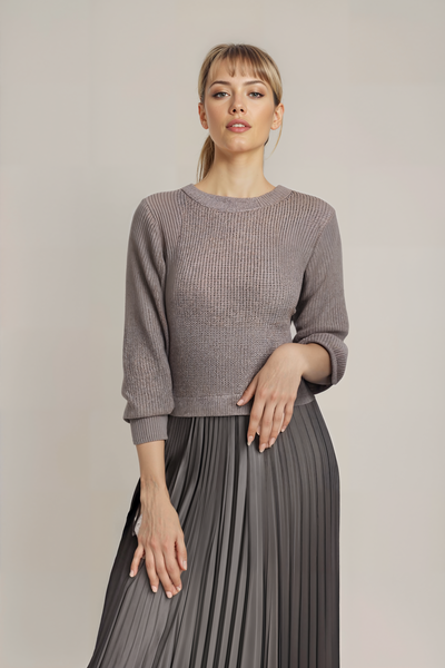Hailey | Knit Jumper & Pleated Satin Skirt