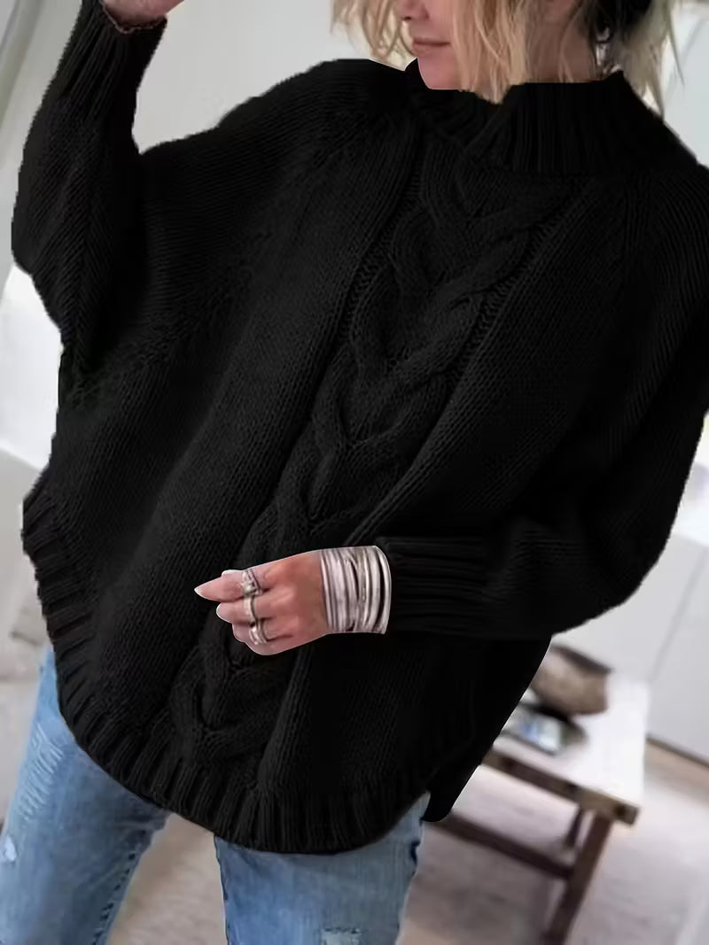 Yara – Chunky Cable Knit Turtleneck Sweater