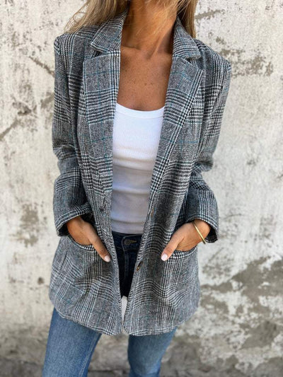 Nina - Classic Plaid Blazer