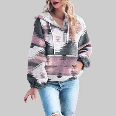Lily - Comfy Oversized Zip Up Long Sleeve Hoodie Sweatshirt
