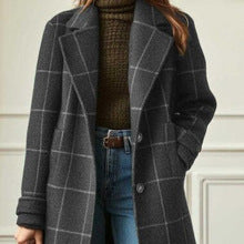 Maya - Women's Classic Plaid Tweed Coat