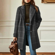 Maya - Women's Classic Plaid Tweed Coat