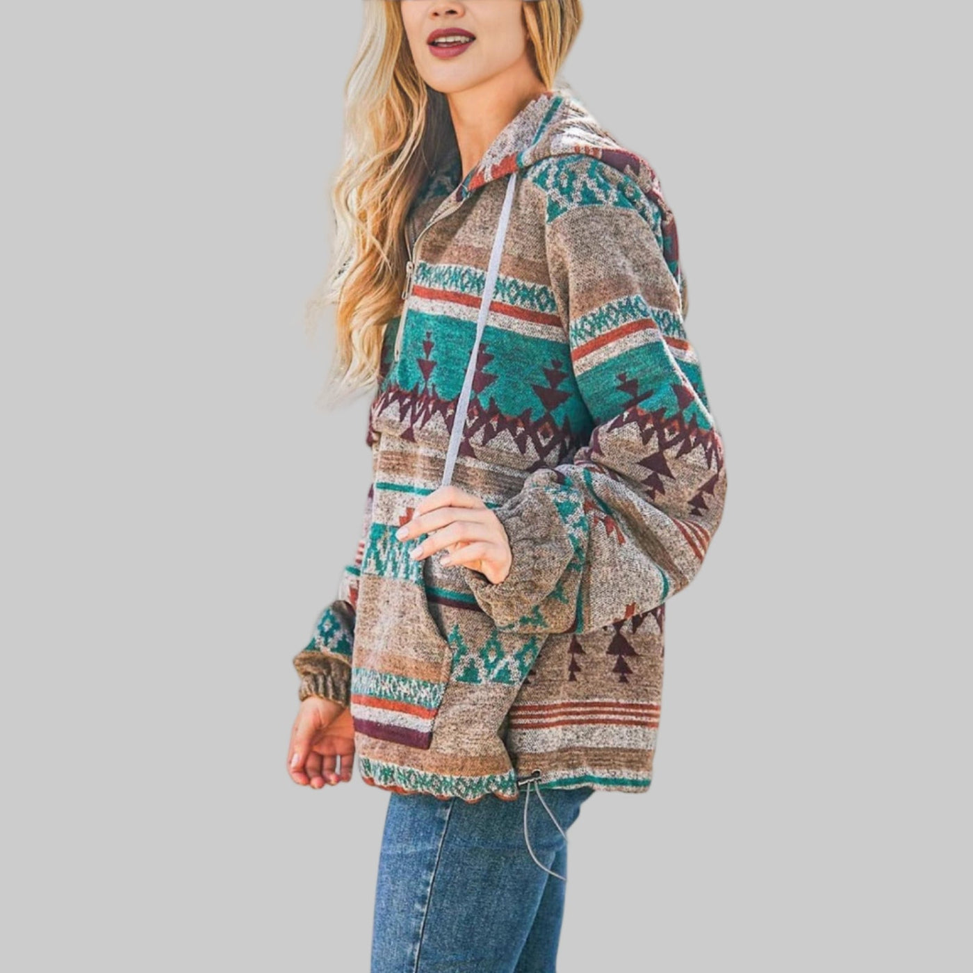 Lily - Comfy Oversized Zip Up Long Sleeve Hoodie Sweatshirt