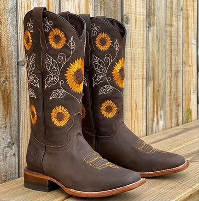 SunRider Western Boots – Sunflower Embroidered Cowboy Boots