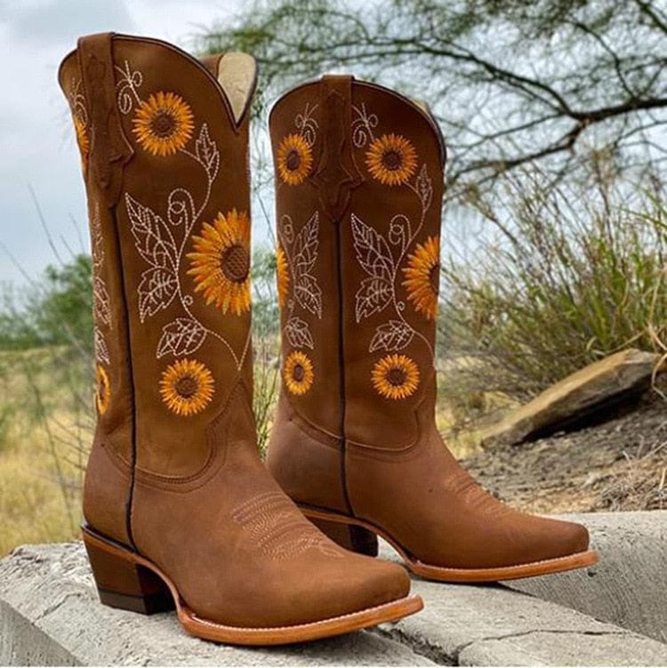 SunRider Western Boots – Sunflower Embroidered Cowboy Boots