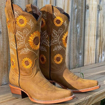 SunRider Western Boots – Sunflower Embroidered Cowboy Boots