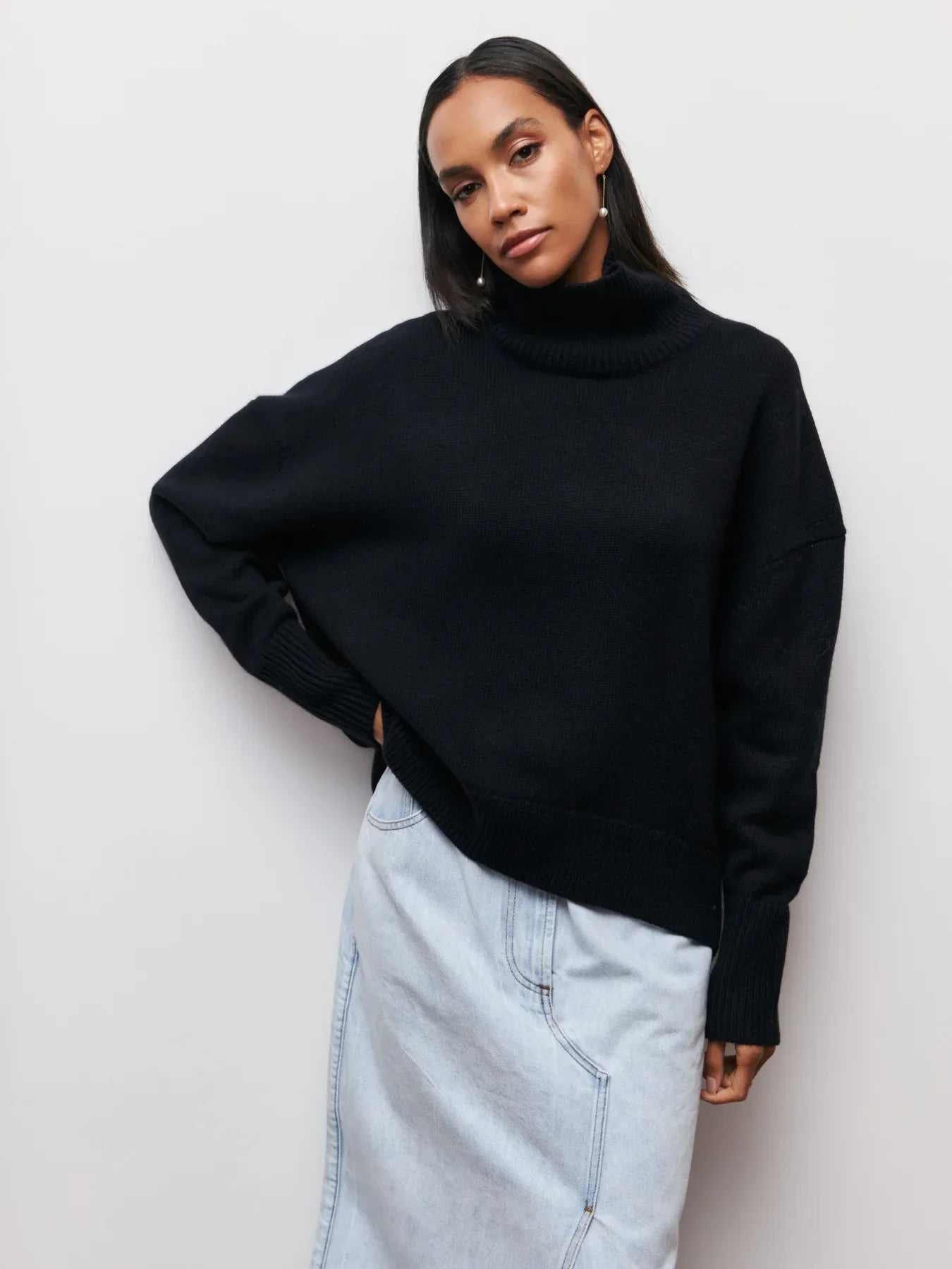 Jamie | Oversized Ribbed Turtleneck Sweater