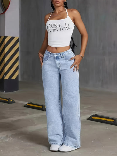 Emilia - Trendy High-Waisted Denim