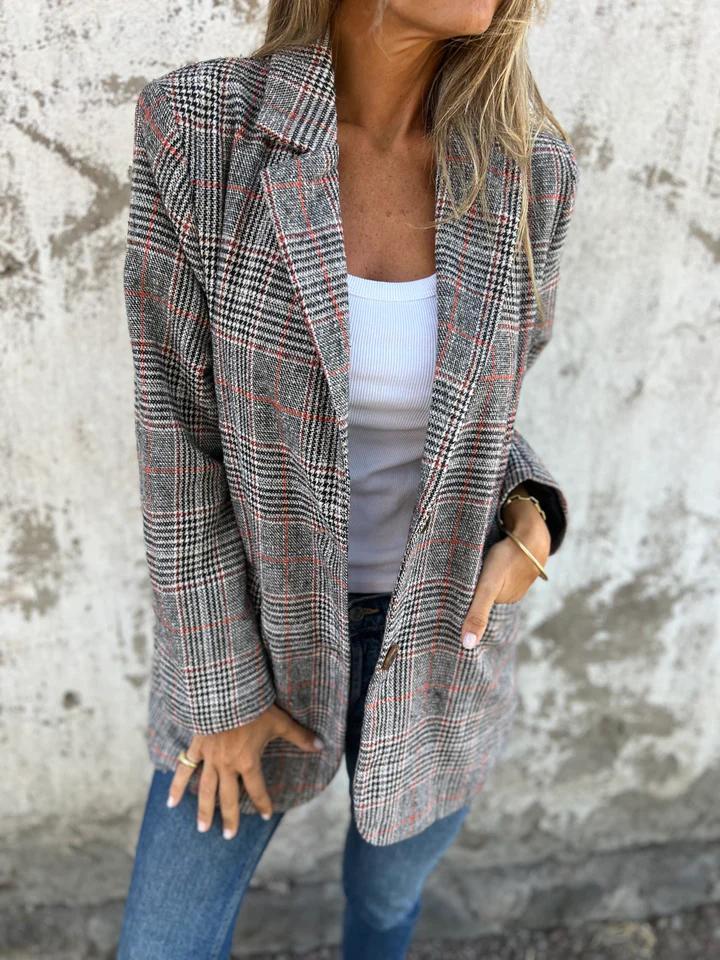 Nina - Classic Plaid Blazer