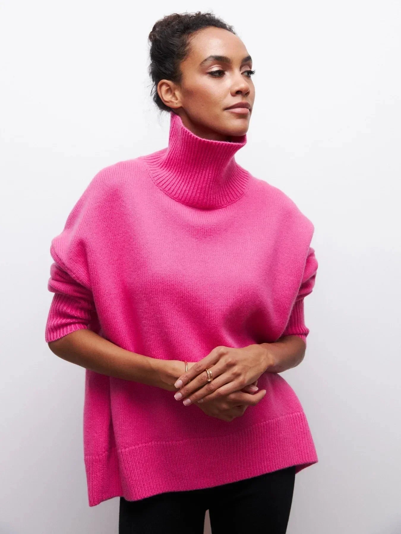 Jamie | Oversized Ribbed Turtleneck Sweater