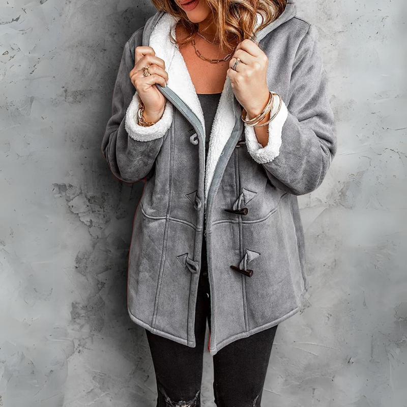Celeste | Plush Hooded Toggle Coat