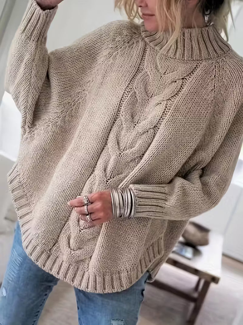 Yara – Chunky Cable Knit Turtleneck Sweater
