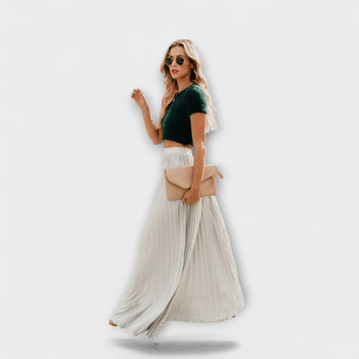 Lena - Pleated Maxi Skirt