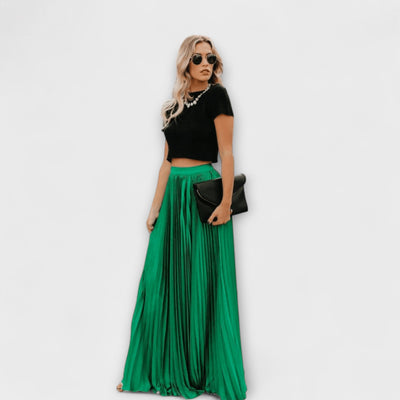 Lena - Pleated Maxi Skirt