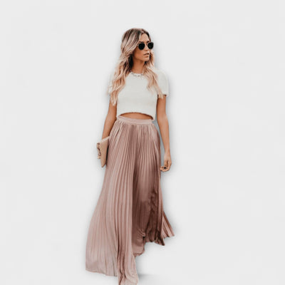 Lena - Pleated Maxi Skirt