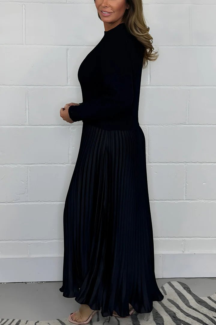 Hailey | Knit Jumper & Pleated Satin Skirt