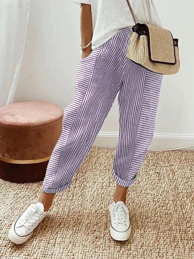 Liva | Striped Trousers