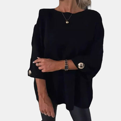 Ava - Classic Cozy Knit with Button Sleeve Detail
